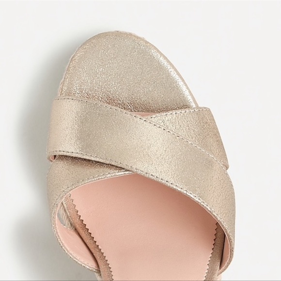 J Crew Jute wedge sandals in metallic leather - Picture 2 of 3
